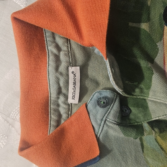 Dolce & Gabbana cotton polo shirt with jungle print size 9/10 - Picture 5 of 11